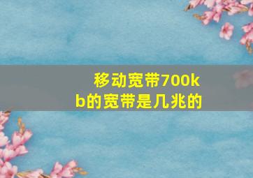 移动宽带700kb的宽带是几兆的(