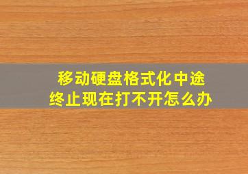 移动硬盘格式化中途终止,现在打不开怎么办