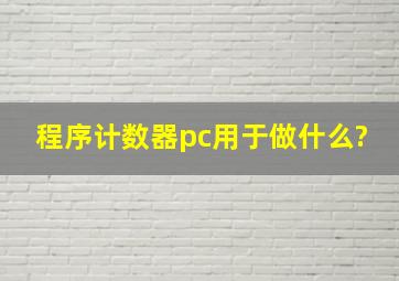 程序计数器pc用于做什么?