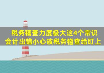 税务稽查力度极大,这4个常识,会计出错,小心被税务稽查给盯上