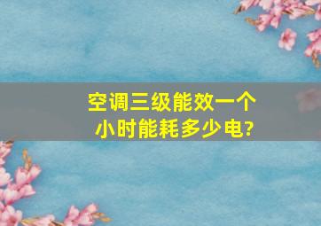 空调三级能效一个小时能耗多少电?