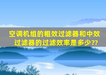 空调机组的粗效过滤器和中效过滤器的过滤效率是多少??