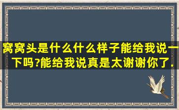 窝窝头是什么,什么样子,能给我说一下吗?能给我说真是太谢谢你了。...