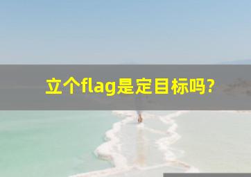 立个flag是定目标吗?