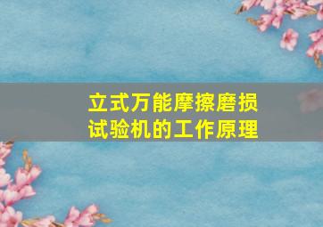 立式万能摩擦磨损试验机的工作原理