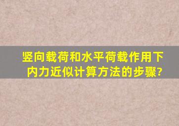 竖向载荷和水平荷载作用下内力近似计算方法的步骤?