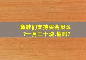 童鞋们支持买会员么?一月三十块.值吗?