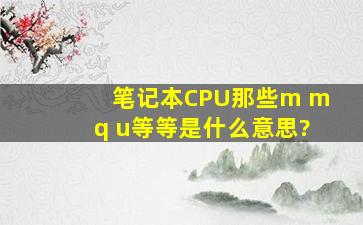 笔记本CPU那些m mq u等等是什么意思?