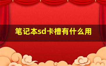 笔记本sd卡槽有什么用