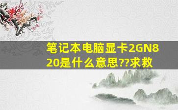 笔记本电脑显卡2GN820是什么意思??求救。。。