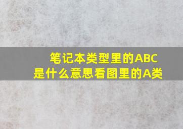 笔记本类型里的ABC是什么意思看图里的A类