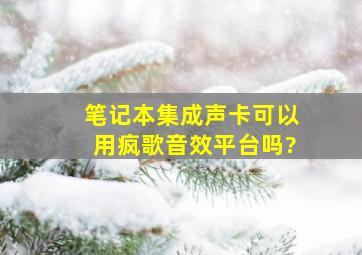 笔记本集成声卡可以用疯歌音效平台吗?