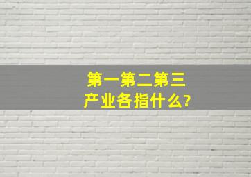 第一,第二,第三产业各指什么?