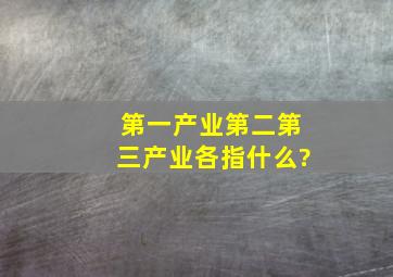 第一产业,第二,第三产业各指什么?