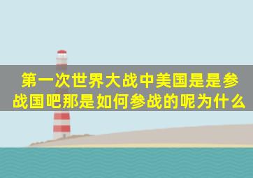 第一次世界大战中美国是是参战国吧那是如何参战的呢为什么