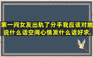 第一问,女友出轨了,分手我应该对她说什么话,空间心情发什么话好。求...