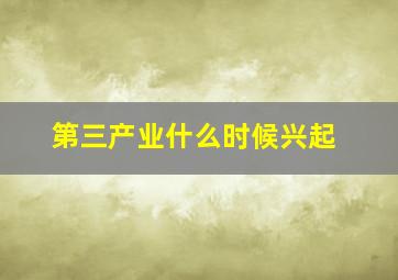 第三产业什么时候兴起