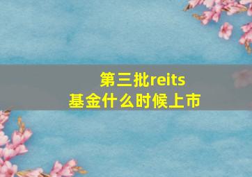 第三批reits基金什么时候上市