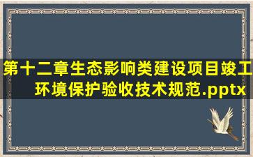 第十二章生态影响类建设项目竣工环境保护验收技术规范.pptx