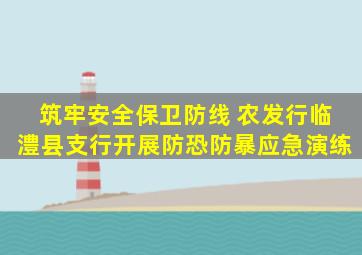 筑牢安全保卫防线 农发行临澧县支行开展防恐防暴应急演练