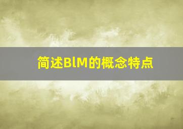 简述BlM的概念、特点(