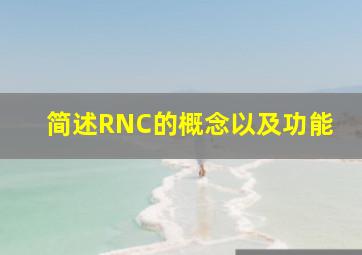 简述RNC的概念以及功能。