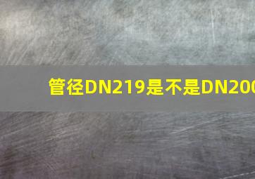 管径DN219是不是DN200