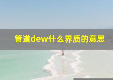 管道dew什么界质的意思