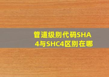 管道级别代码SHA4与SHC4区别在哪(