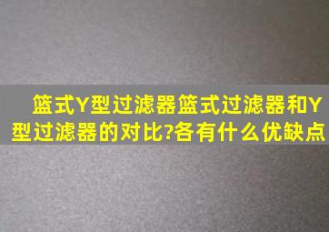 篮式Y型过滤器篮式过滤器和Y型过滤器的对比?各有什么优缺点