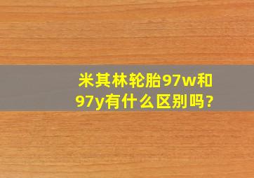 米其林轮胎97w和97y有什么区别吗?