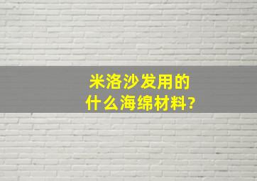 米洛沙发用的什么海绵材料?