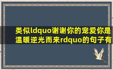 类似“谢谢你的宠爱你是温暖逆光而来”的句子有哪些(