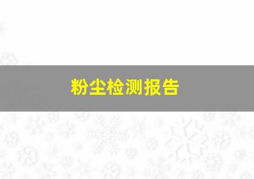 粉尘检测报告