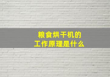 粮食烘干机的工作原理是什么(