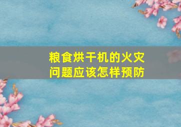 粮食烘干机的火灾问题应该怎样预防