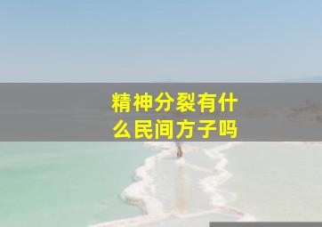 精神分裂有什么民间方子吗