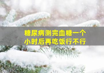 糖尿病测完血糖一个小时后再吃饭行不行