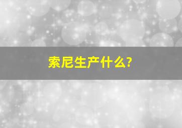 索尼生产什么?