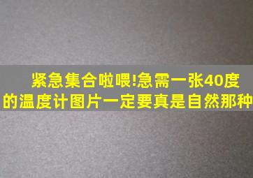 紧急集合啦喂!急需一张40度的温度计图片,一定要真是自然那种