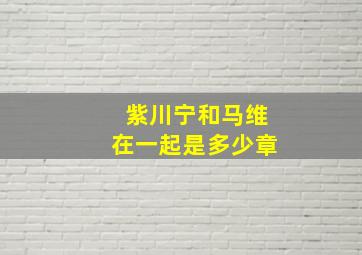 紫川宁和马维在一起是多少章