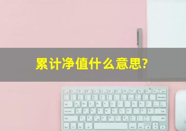 累计净值什么意思?