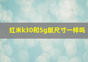 红米k30和5g版尺寸一样吗