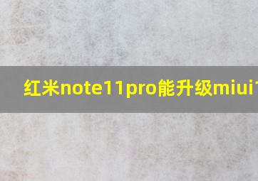 红米note11pro能升级miui13吗