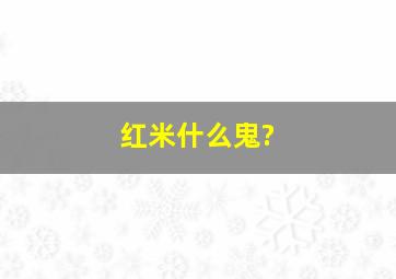 红米什么鬼?