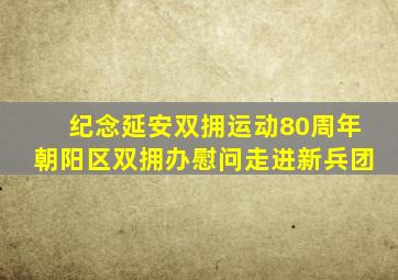 纪念延安双拥运动80周年,朝阳区双拥办慰问走进新兵团