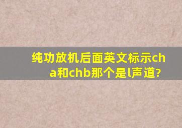 纯功放机后面英文标示cha和chb那个是l声道?