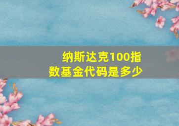 纳斯达克100指数基金代码是多少。