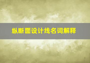 纵断面设计线(名词解释)