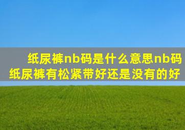 纸尿裤nb码是什么意思,nb码纸尿裤有松紧带好还是没有的好